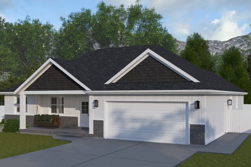 House Blueprint - Exterior - Front Elevation 4 for Craftsman House Plan #1060-356 - 3 bed, 2.5 bath