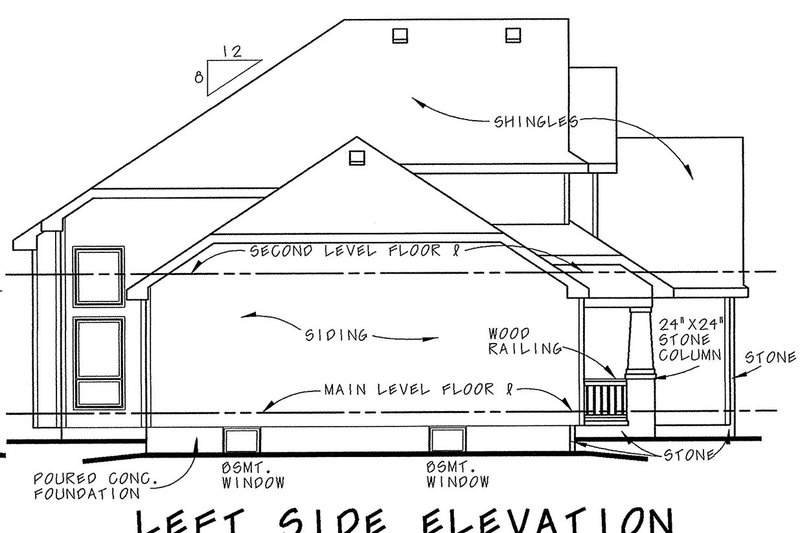 Architectural House Design - Exterior - Other Elevation for Traditional House Plan #20-2134 - 4 bed, 2.5 bath