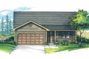 Craftsman Exterior - Front Elevation Plan #53-609