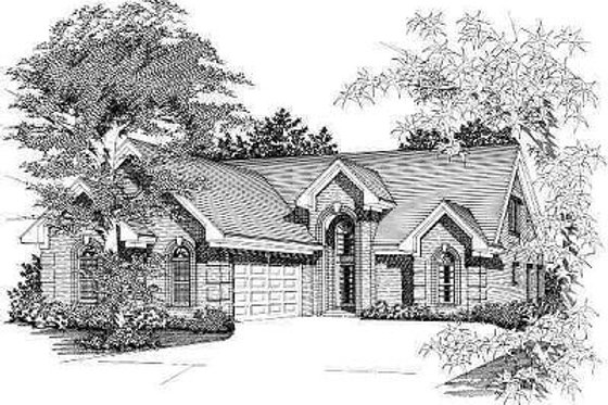 Exterior - Front Elevation for European House Plan #329-260 - 3 bed, 3 bath