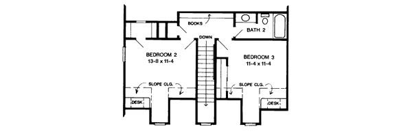 Colonial Floor Plan - Upper Floor Plan #410-314