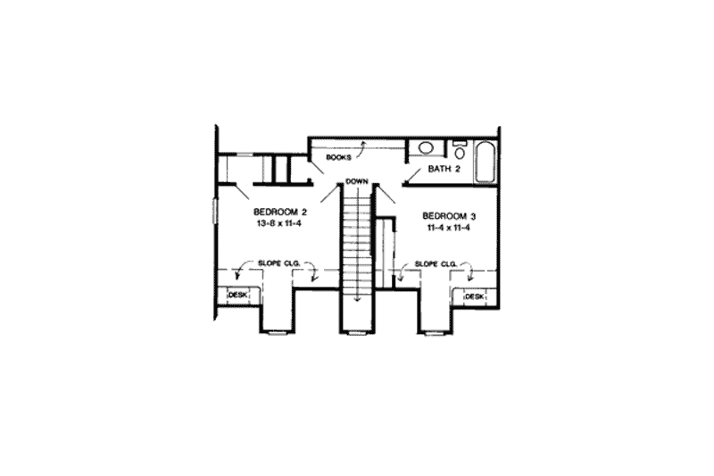 Home Plan - Floor Plan - Upper Floor for Colonial House Plan #410-314 - 3 bed, 2.5 bath
