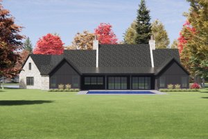 Exterior - Rear Elevation 1 for European House Plan #1096-22 - 4 bed, 4.5 bath