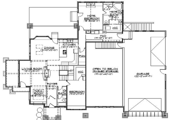 House Design - Bungalow Floor Plan - Main Floor Plan #5-386