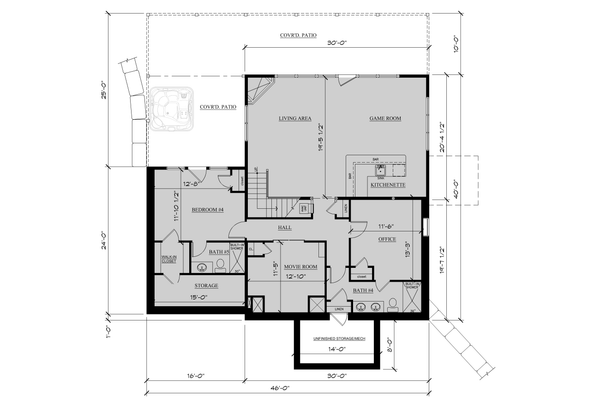 Cabin Floor Plan - Lower Floor Plan #123-121