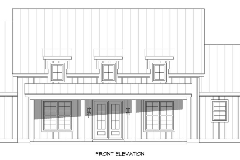 House Blueprint - Exterior - Front Elevation 3 for Farmhouse House Plan #932-1463 - 3 bed, 2.5 bath