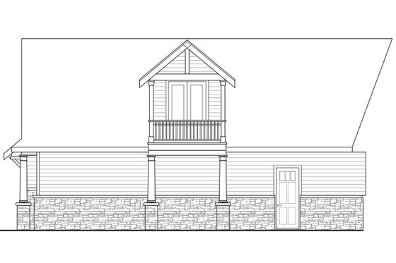 Exterior - Rear Elevation 1 for Country House Plan #124-967 - 3 bed, 3.5 bath