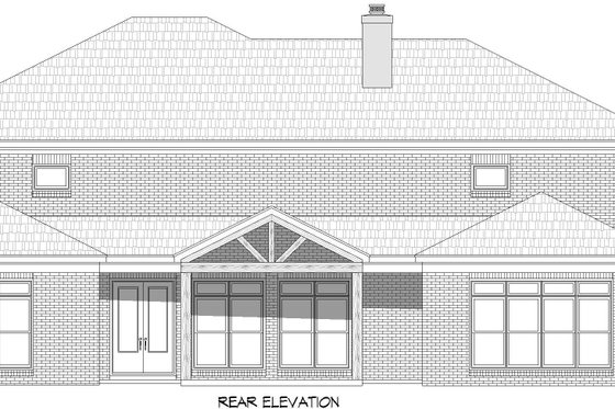 Exterior - Rear Elevation for Colonial House Plan #932-974 - 6 bed, 5.5 bath
