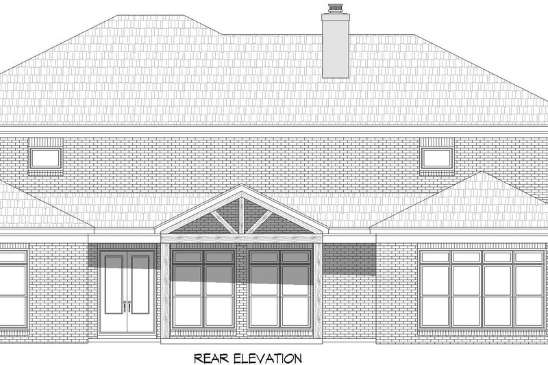 Home Plan - Exterior - Rear Elevation for Colonial House Plan #932-974 - 6 bed, 5.5 bath