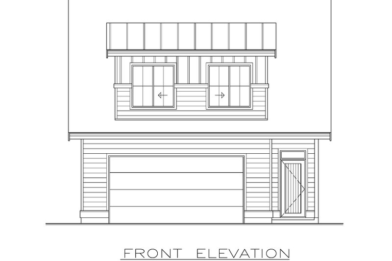 House Blueprint - Exterior - Front Elevation 3 for Craftsman House Plan #1100-164 - 1 bed, 1 bath