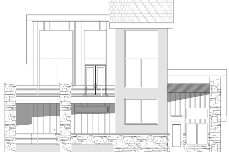 House Blueprint - Exterior - Other Elevation 1 for Modern House Plan #932-714 - 3 bed, 4 bath