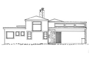 Exterior - Rear Elevation for Contemporary House Plan #942-49 - 3 bed, 3.5 bath