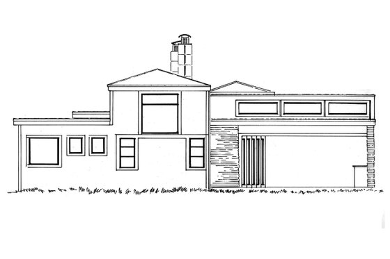 Exterior - Rear Elevation for Contemporary House Plan #942-49 - 3 bed, 3.5 bath