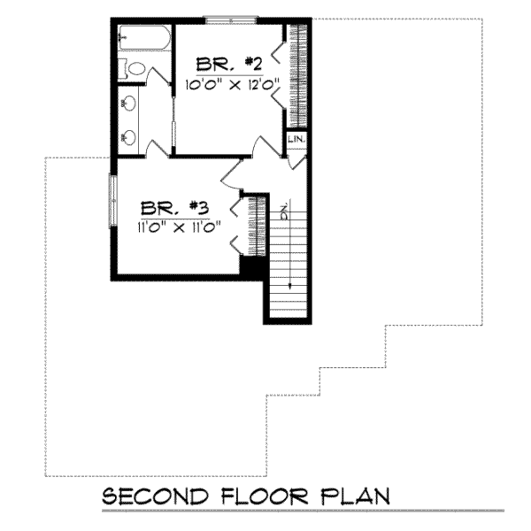 Traditional Floor Plan - Upper Floor Plan #70-113