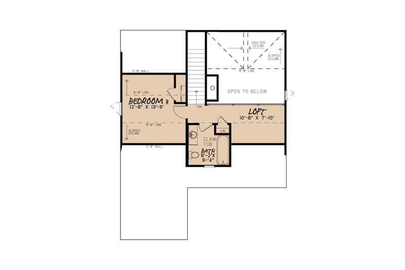 Dream House Plan - Floor Plan - Upper Floor for Craftsman House Plan #923-13 - 3 bed, 2 bath