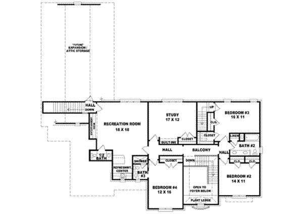 European Floor Plan - Upper Floor Plan #81-1182