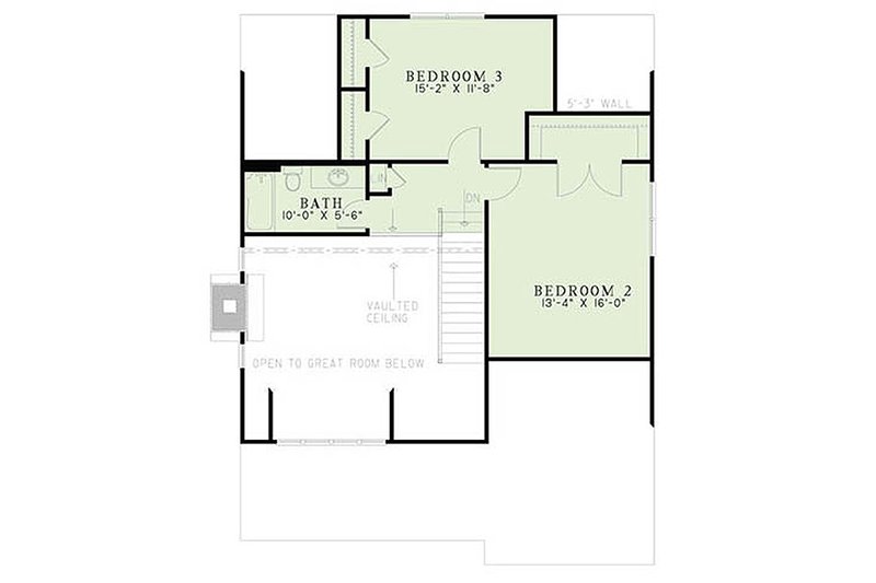 Home Plan - Floor Plan - Upper Floor for Bungalow House Plan #17-2481 - 3 bed, 2 bath