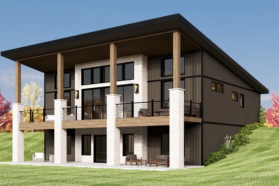 Exterior - Rear Elevation for Modern House Plan #1064-317 - 3 bed, 2 bath