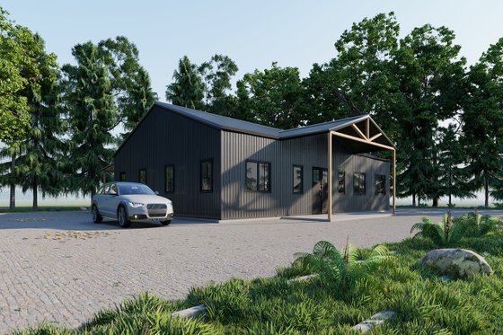 Exterior - Other Elevation for Barndominium House Plan #1107-6 - 3 bed, 2 bath