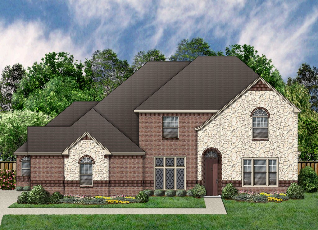 Exterior - Front Elevation 2 for European House Plan #84-410 - 5 bed, 4 bath