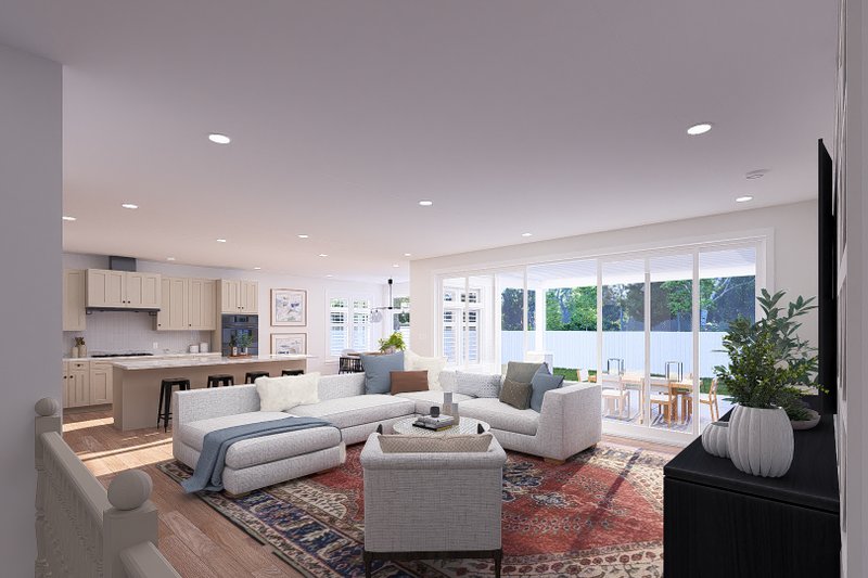 House Blueprint - Interior - Family Room for Farmhouse House Plan #1060-361 - 4 bed, 3.5 bath