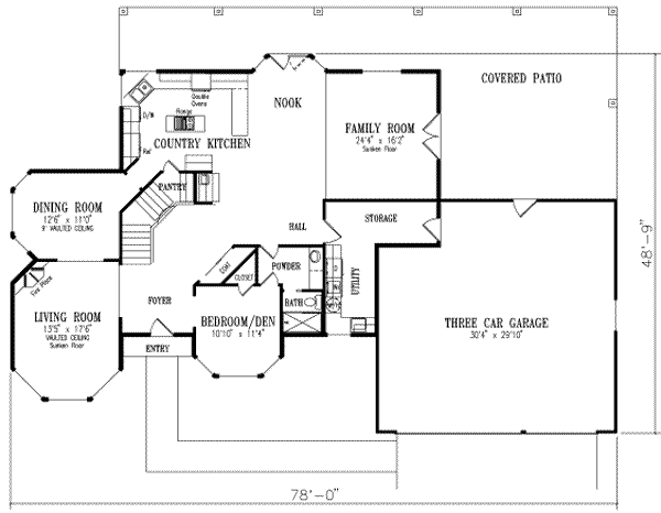 European Floor Plan - Main Floor Plan #1-749
