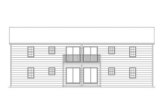 Exterior - Rear Elevation for Contemporary House Plan #57-246 - 2 bed, 1 bath