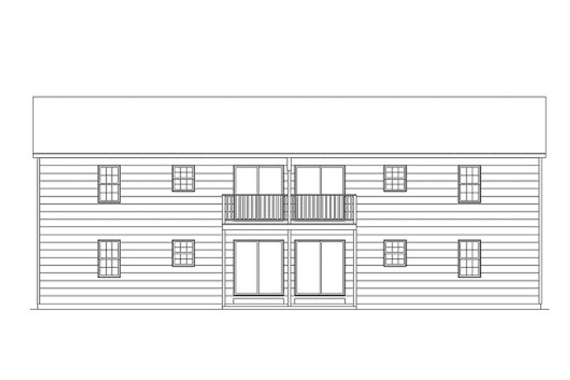 House Blueprint - Exterior - Rear Elevation for Contemporary House Plan #57-246 - 2 bed, 1 bath
