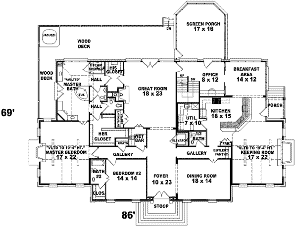 Colonial Floor Plan - Main Floor Plan #81-651