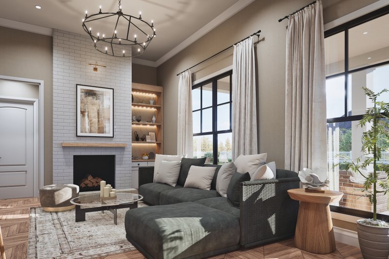 House Blueprint - Interior - Family Room for Farmhouse House Plan #54-683 - 3 bed, 2.5 bath