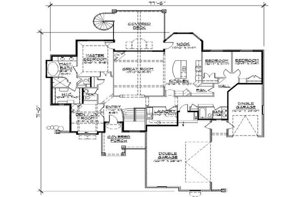 House Plan Design - European Floor Plan - Main Floor Plan #5-295