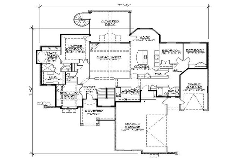 Dream House Plan - Floor Plan - Main Floor for European House Plan #5-295 - 6 bed, 4 bath