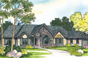 Ranch Exterior - Front Elevation Plan #124-372