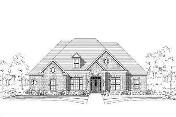 Exterior - Front Elevation for Traditional House Plan #411-287 - 4 bed, 3 bath