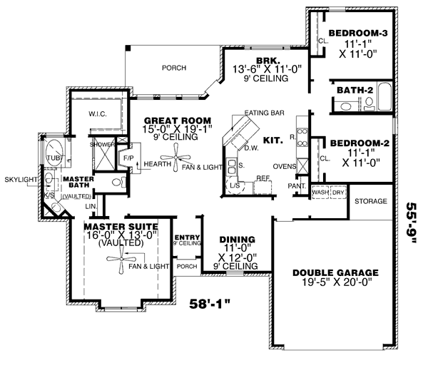 Traditional Floor Plan - Main Floor Plan #34-132