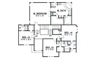 Floor Plan - Upper Floor for Traditional House Plan #67-617 - 4 bed, 3.5 bath