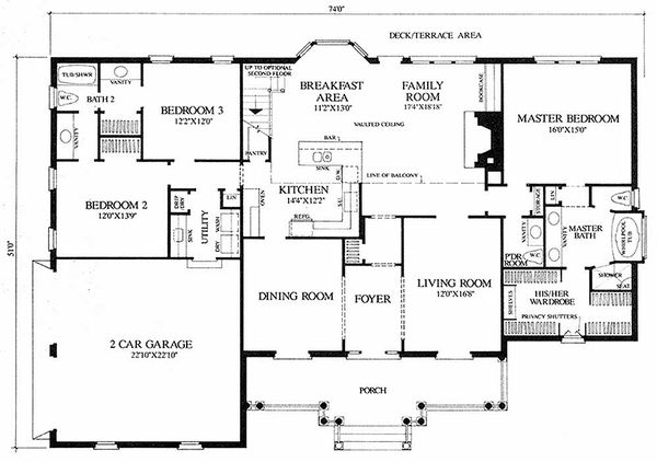 Home Plan - Southern Floor Plan - Main Floor Plan #137-160