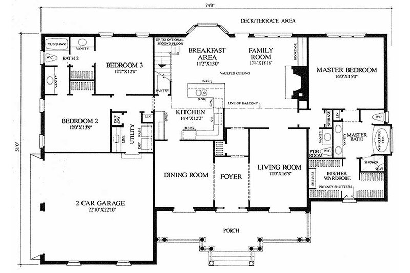 Home Plan - Floor Plan - Main Floor for Southern House Plan #137-160 - 3 bed, 2.5 bath