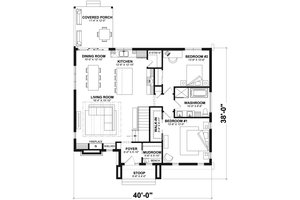 Floor Plan - Main Floor for Modern House Plan #23-2762 - 4 bed, 2 bath