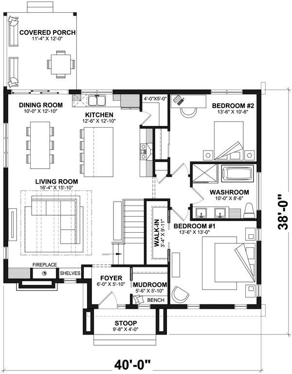 Dream House Plan - Modern Floor Plan - Main Floor Plan #23-2762