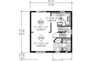 European Style House Plan - 3 Beds 1.5 Baths 1152 Sq/Ft Plan #25-4006 