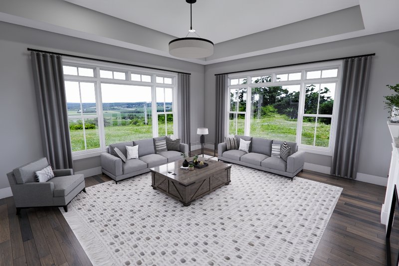 House Blueprint - Interior - Family Room 3 for Ranch House Plan #51-1326 - 3 bed, 2.5 bath