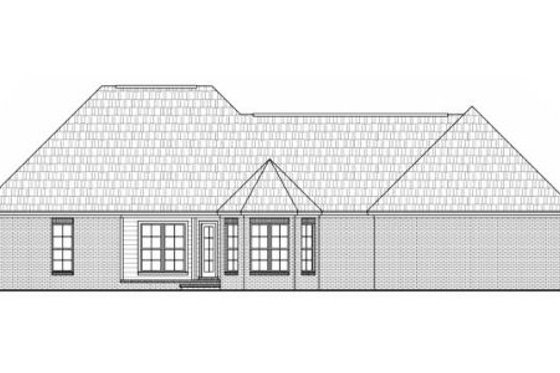 Exterior - Rear Elevation for European House Plan #21-258 - 3 bed, 2 bath