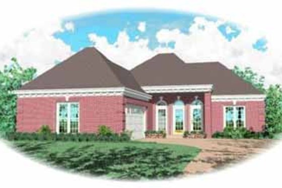 Exterior - Front Elevation for European House Plan #81-151 - 3 bed, 2 bath