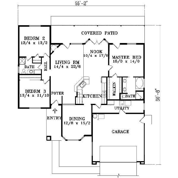 House Blueprint - Colonial Floor Plan - Main Floor Plan #1-1376