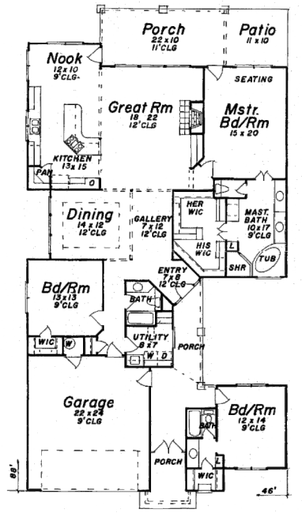 Dream House Plan - European Floor Plan - Main Floor Plan #52-188
