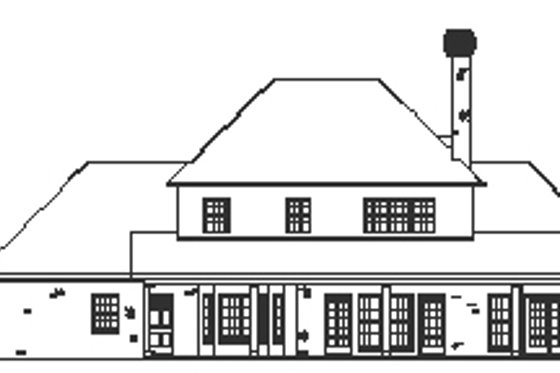 Exterior - Rear Elevation for Southern House Plan #16-234 - 4 bed, 3.5 bath