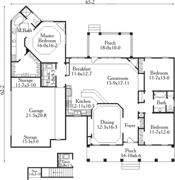 Southern Floor Plan - Main Floor Plan #406-194