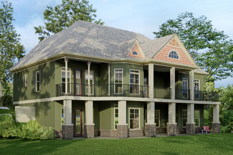 House Blueprint - Exterior - Rear Elevation for Traditional House Plan #54-448 - 3 bed, 3 bath