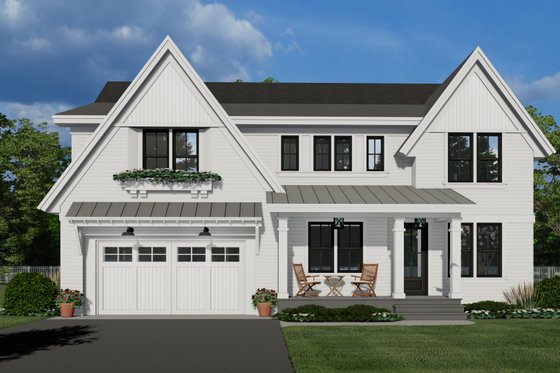Exterior - Front Elevation 3 for Farmhouse House Plan #51-1212 - 4 bed, 3.5 bath